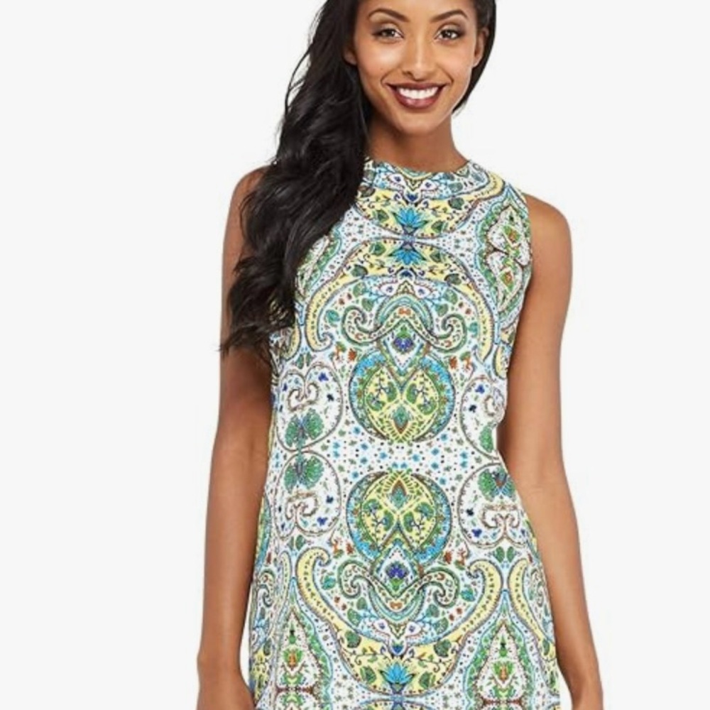 London Times Women's Sleeveless Round Neck Cotton Shift Dress  Size 22W - Picture 2 of 12